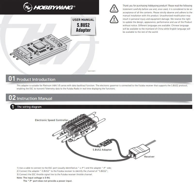 Телеметрический адаптер Hobbywing S.BUS2 5-9 В модуль передачи данных для Futaba Platinum V4/V4.1/V5