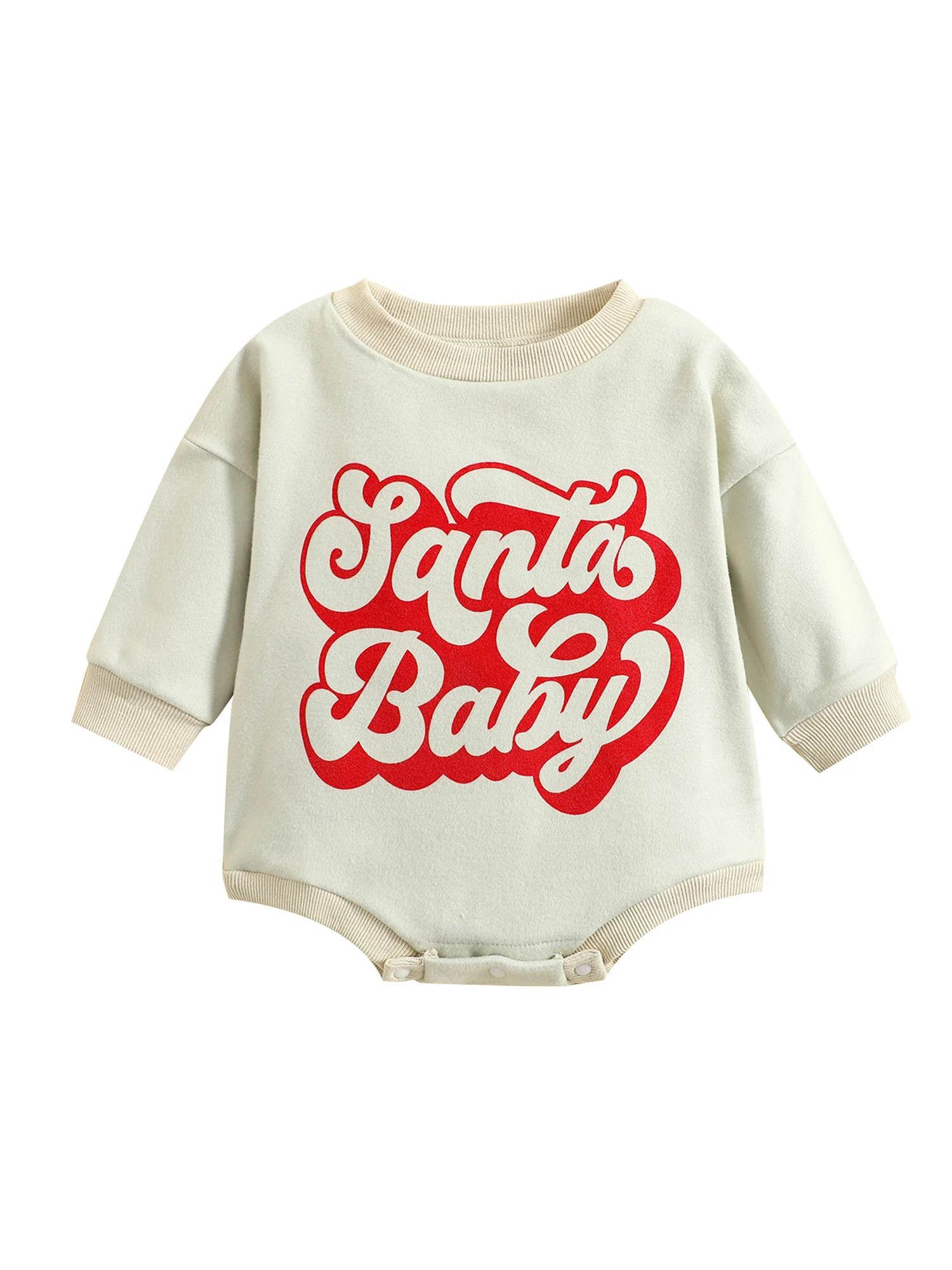 

Новорожденный малыш девочка мальчик Рождество наряд Санта длинный рукав комбинезон Crewneck свитер осень зима Одежда