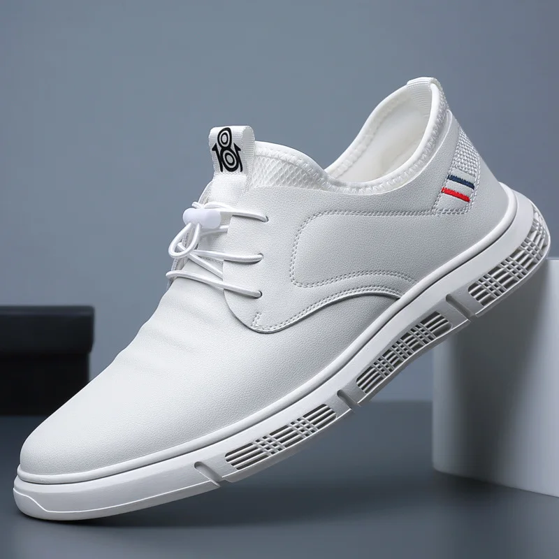 

Men Shoes New Genuine Leather Casual Shoes Comfortable Flats Skateboard Shoes Street Cool Youth Cow Leather Slip-on Sneakers