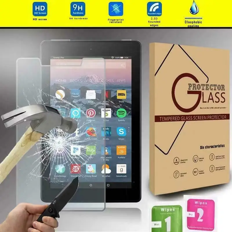 

Tempered Glass Screen Protector For Amazon Fire 7 alexa (7th Gen 2017) Tablet