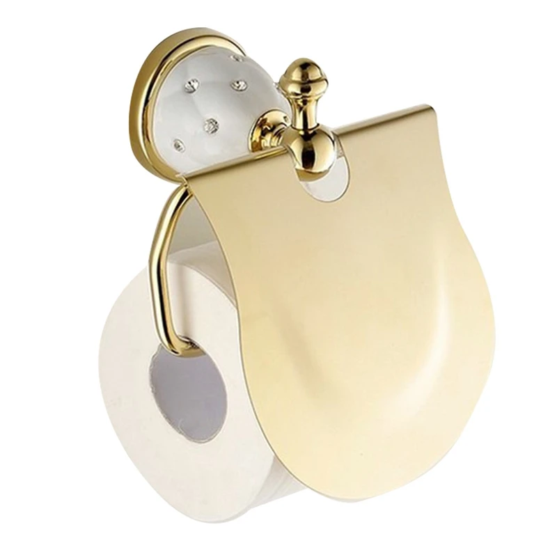 

Toilet Paper Holder Tissue Hanger Bathroom Rolling Paper Holder Wall Room Tray Mat Chrome Gold Wall Mount Hold