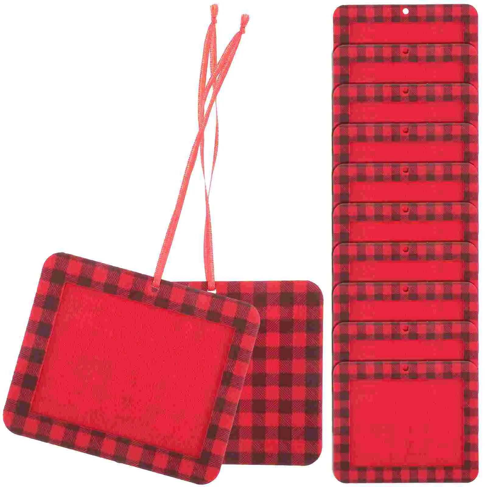 

Frame Photo Picture Ornament Christmas Pendant Treehanging Ornaments Diy Felt Plaid Decor Retro Keepsake Vintage Holder Display