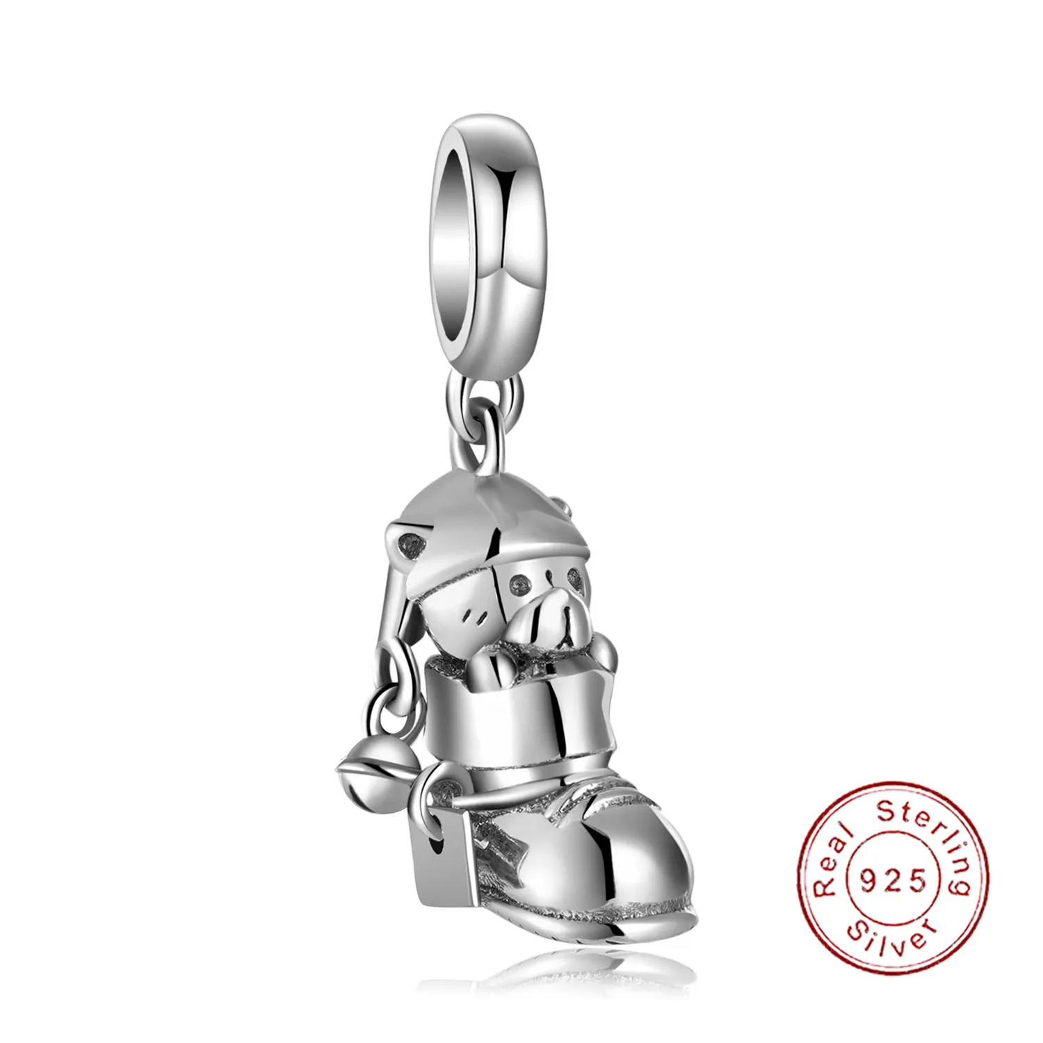 

JIALY European S925 Sterling Silver DIY Charm Bear Shoes Beads Dangle Fit Original PD Bracelet For Women Jewelry