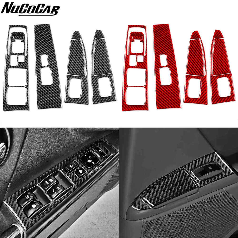 Фото Для Hyundai Azera Grandeur TG 2006-2011: наклейки из углеродного волокна для панели управления стеклоподъемниками, аксессуары для интерьера автомобиля, декоративные наклейки. №1