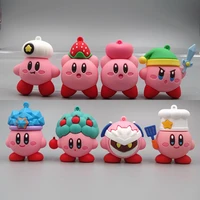 8style kirby anime games cute cartoon pink kirby waddle dee doo collect mini toys dolls pvc action toy figure for kids gifts