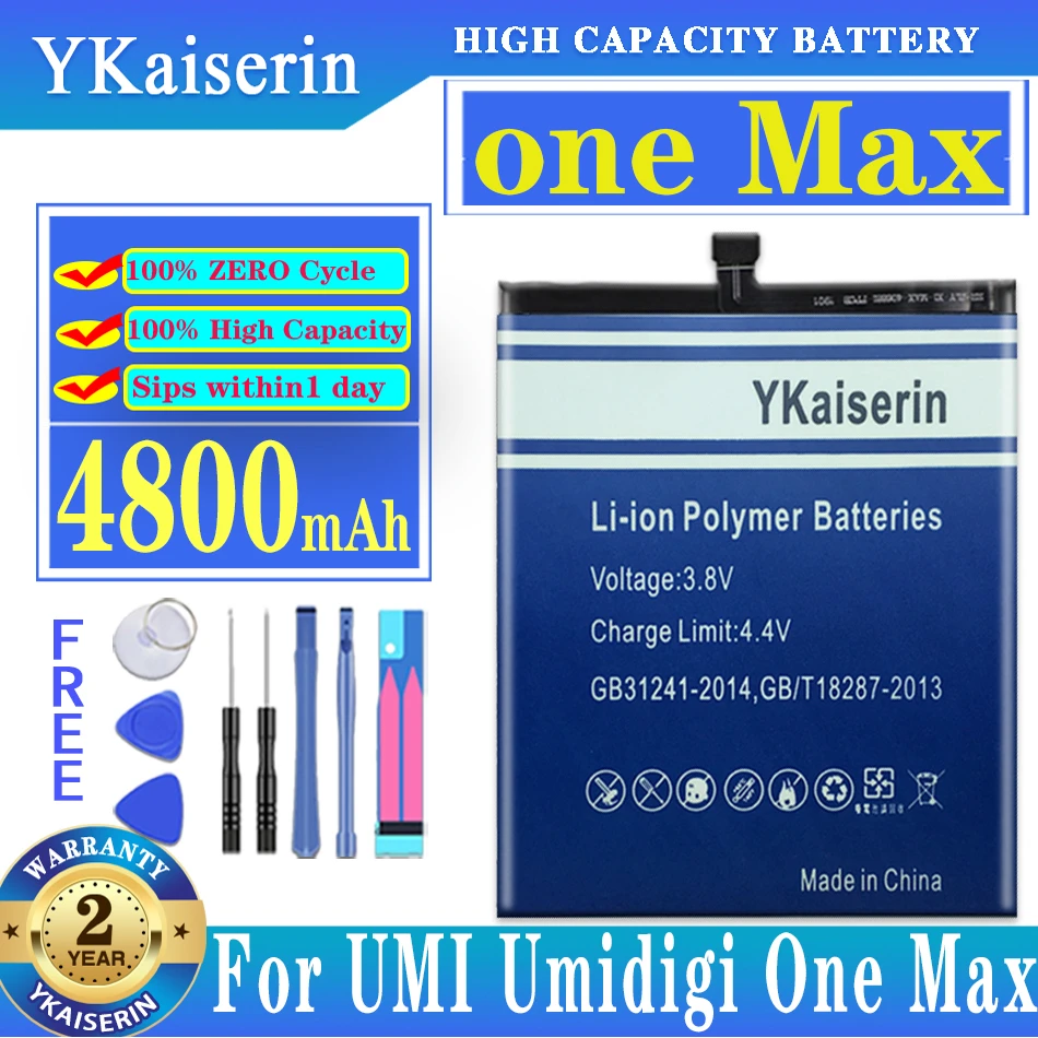 

YKaiserin Top Capacity 4800mAh Battery for UMI Umidigi One Max OneMax Batteries + Track NO