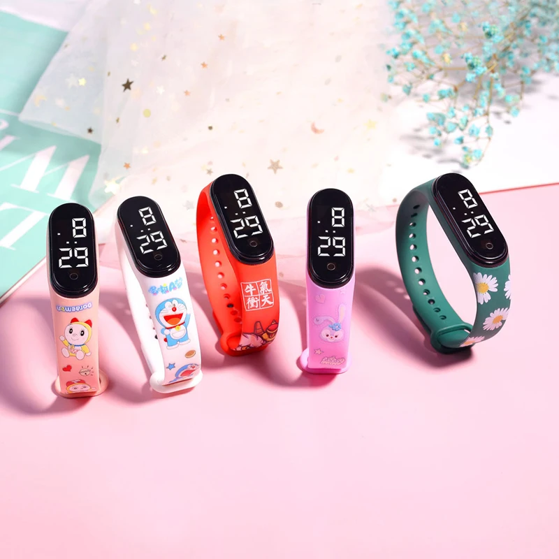 Часы детские электронные светодиодные крутые Мультяшные водонепроницаемые с