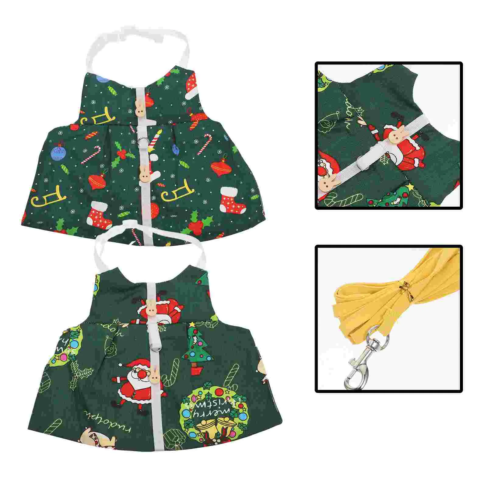 

2 Sets of Rabbit Harness Rabbit Leashes Rabbit Outdoor Traction Ropes (Green)