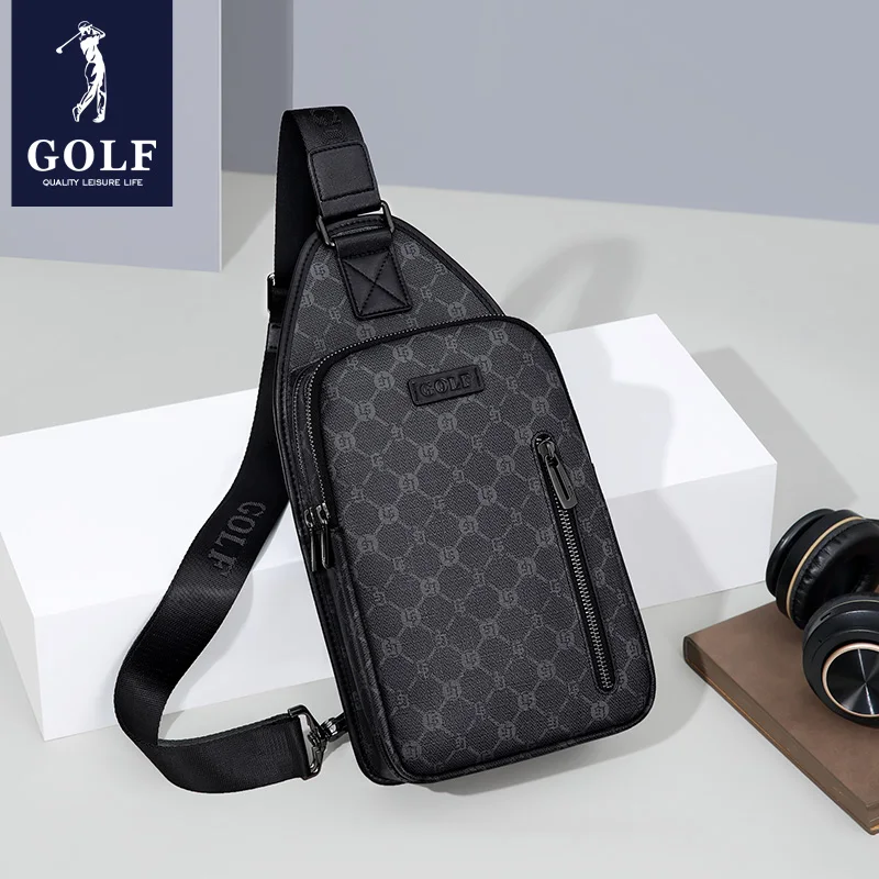 Мужская Модная Сумка Через Плечо Для Гольфа Повседневная Нагрудная Из ПВХ