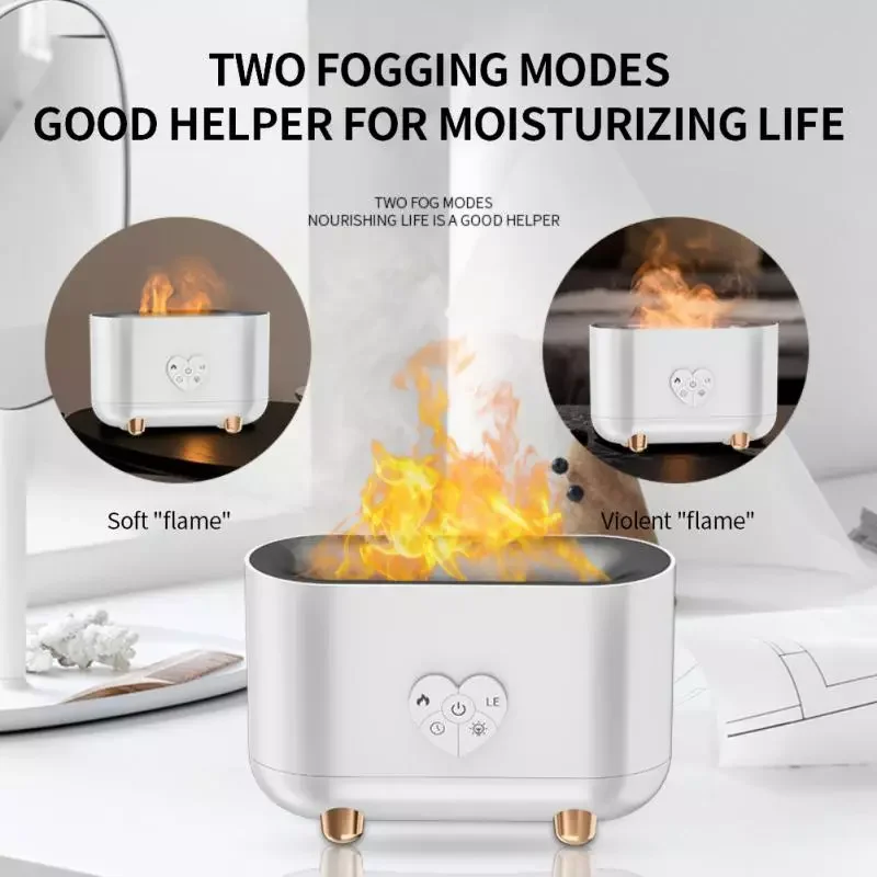 

NEW2023 Flame Air Humidifier Essential Oil Diffuser Ultrasonic Mist Maker Home Room Aromatherapy Humidificador Bedroom Home Car