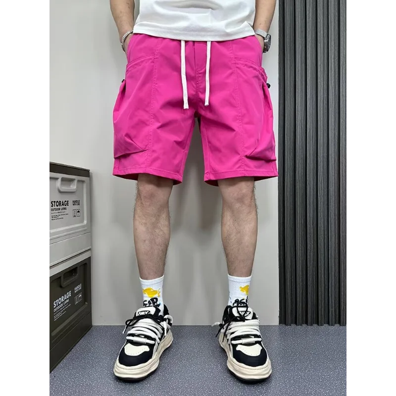 Летние цветные шорты допамин мужские быстросохнущие пляжные повседневные брюки