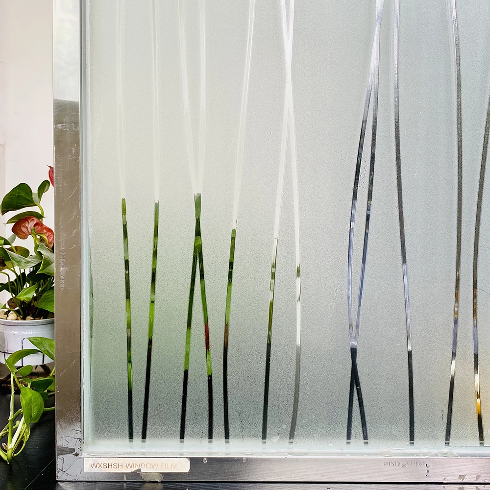 

2 Metre Matte Stripe Window Film Stained Glass Decorative Uv Sticker Privacy Frosted Self Adhesive Film Window Decal for Glass
