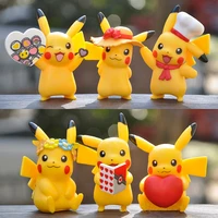 anime pikachu figures kawaii look book cute love pikachu doll ornaments pokemon figure decoration birthday party collection gift