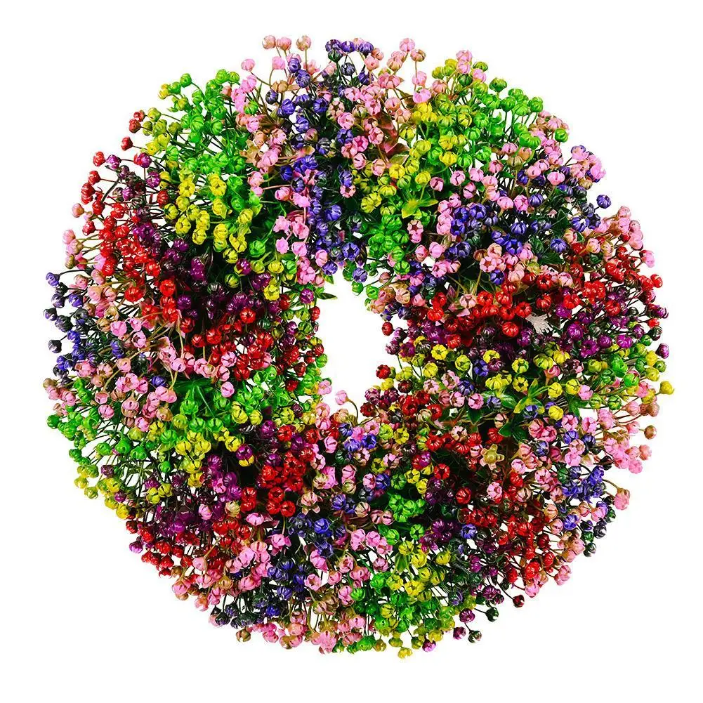 

Spring Wreath Artificial Babysbreath Wreath Garland For Wedding Decoration Home Party DIY Wall Hanging Front Door Decoration