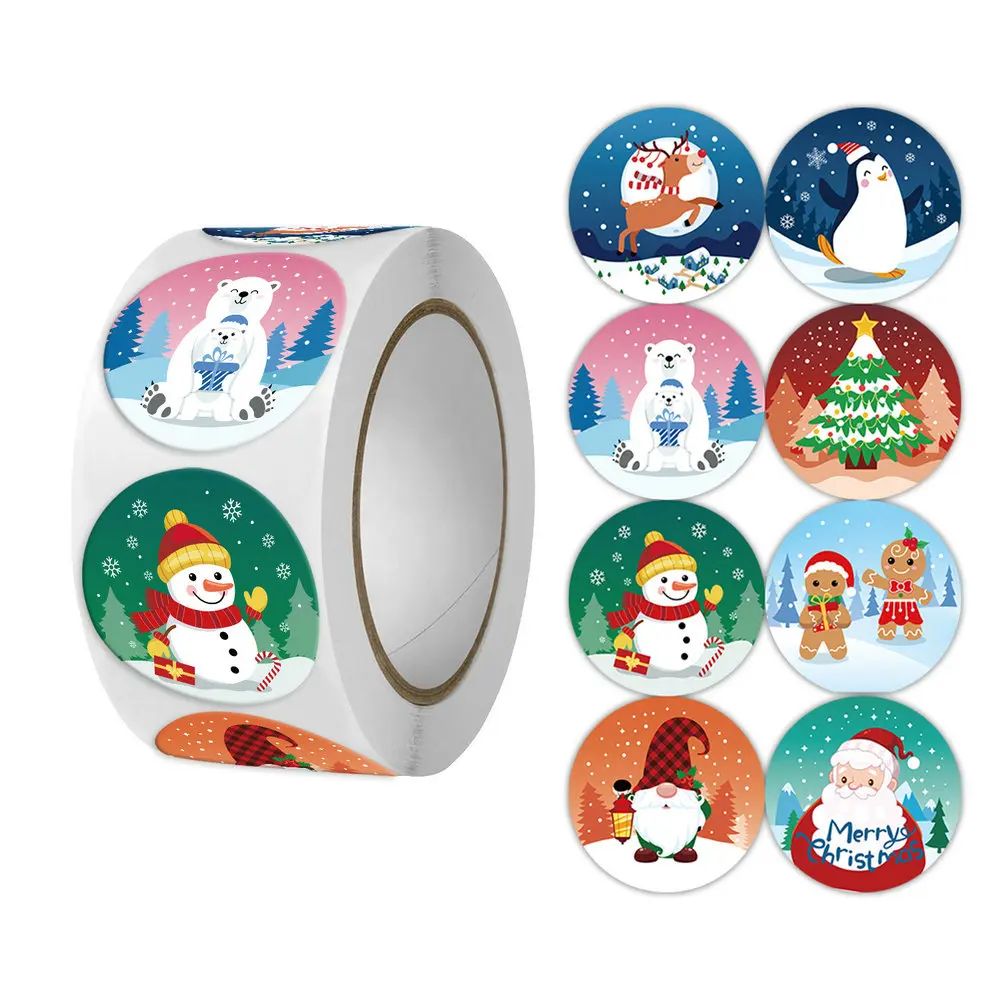 Новые рождественские наклейки, высококачественные самоклеящиеся подарочные пакеты, подарочные коробки, бирки на день рождения, наклейки для вечеринки, наклейка с печатью
