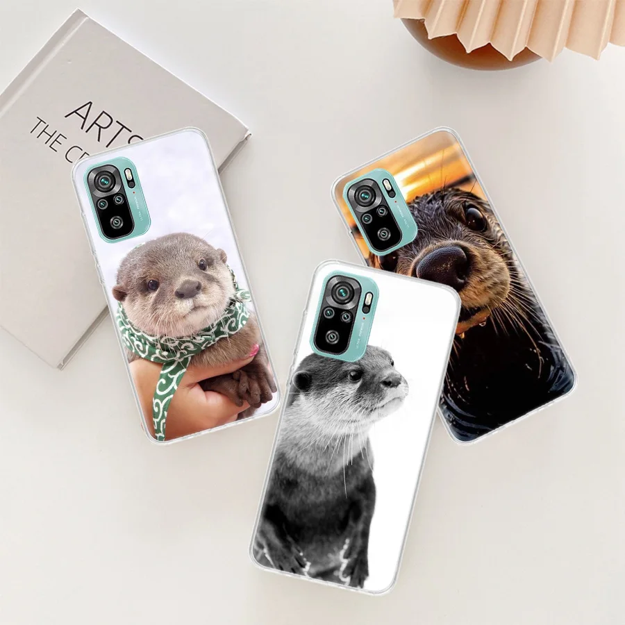 Чехол для телефона с милыми животными и выдрами Xiaomi Redmi Note 13 Pro Plus 5G Cover 10 10A 10C 12 12C 9A