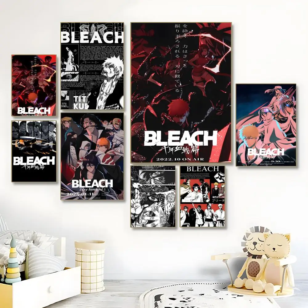 Фото Постер с аниме-персонажами F-Figure B-Bleach, HD-печать на холсте, высококачественная эстетичная бумага для печати, настенное искусство для гостиной и дома №1