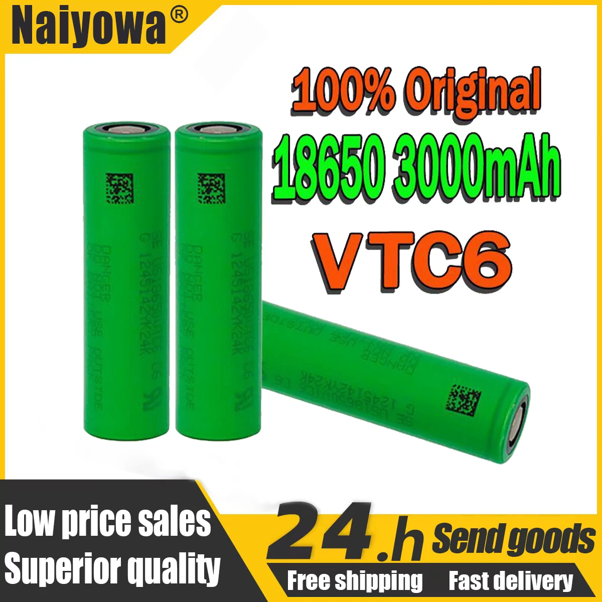 

VTC6 3.7V 3000mAh rechargeable Li-ion battery 18650 for Sony US18650VTC6 30A Toys flashlight tools