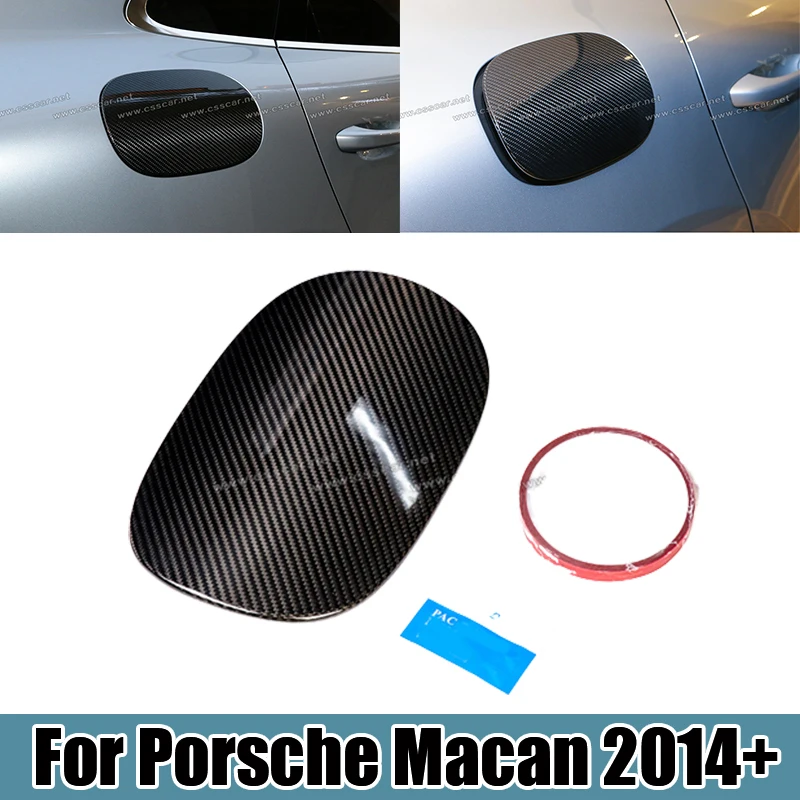 

Car Fuel Door Cover For Porsche Macan 2014+ Carbon Fiber Gas Fuel Oil Tank Port Cap Cover Trim Exterior Decorative Accessories