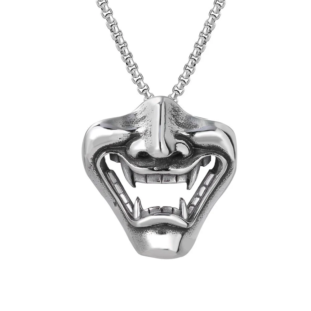 

2022 New Fashion Mask Pendant Necklace Domineering Skull Stainless Steel Necklace Gift