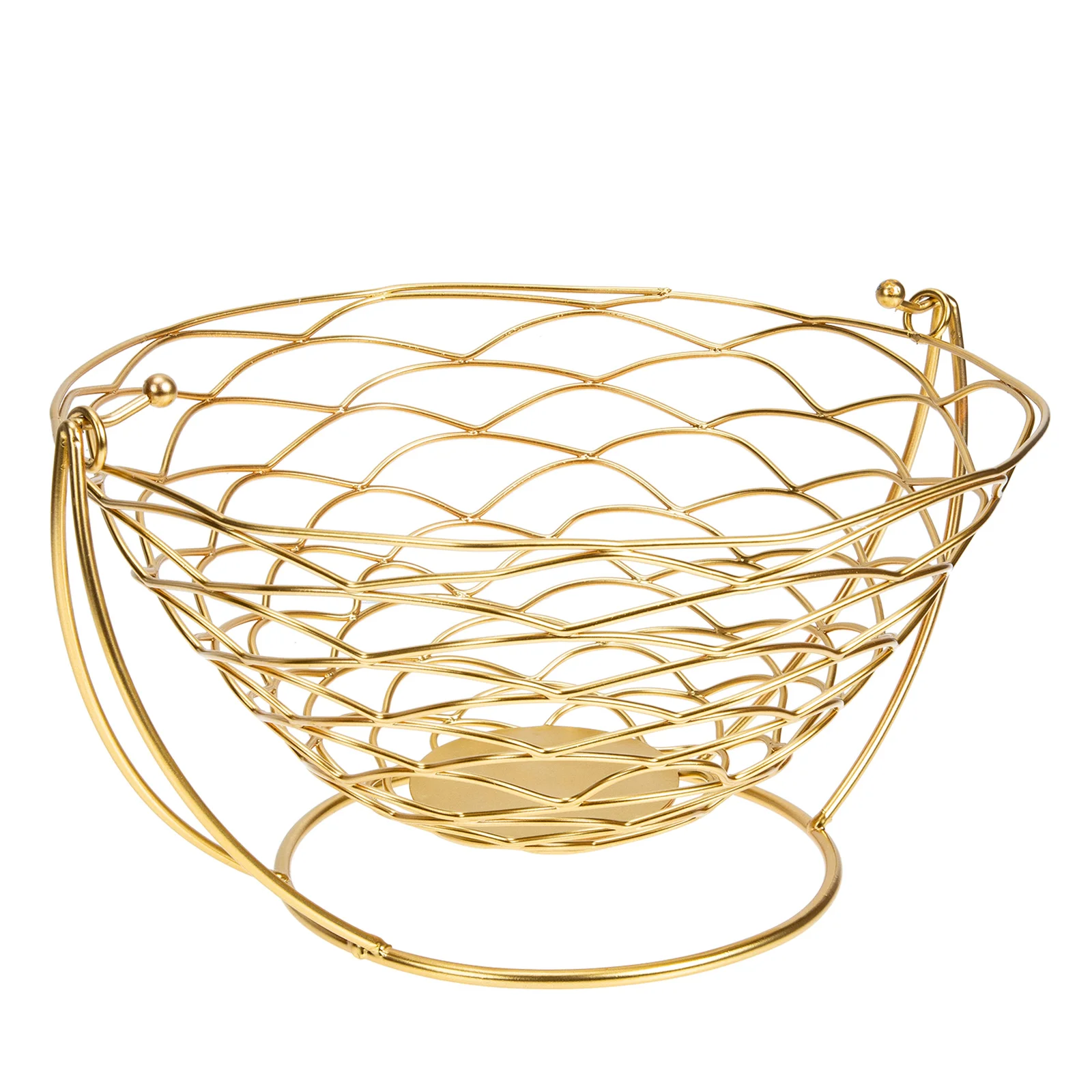 

Desktop Fruit Storage Basket Hollow Snack Container Creative Iron Fruit Basket