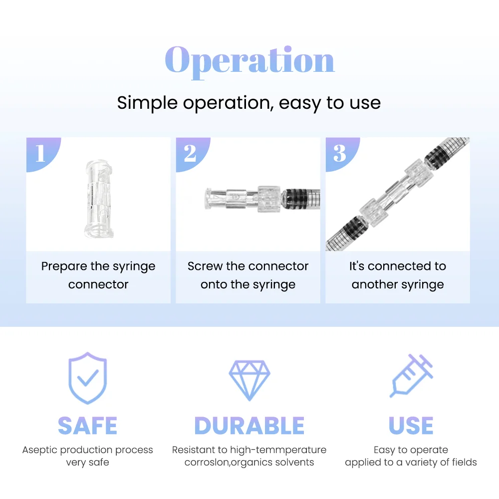 Высококачественный резьбовой соединитель Luer Lock прозрачный шприц из
