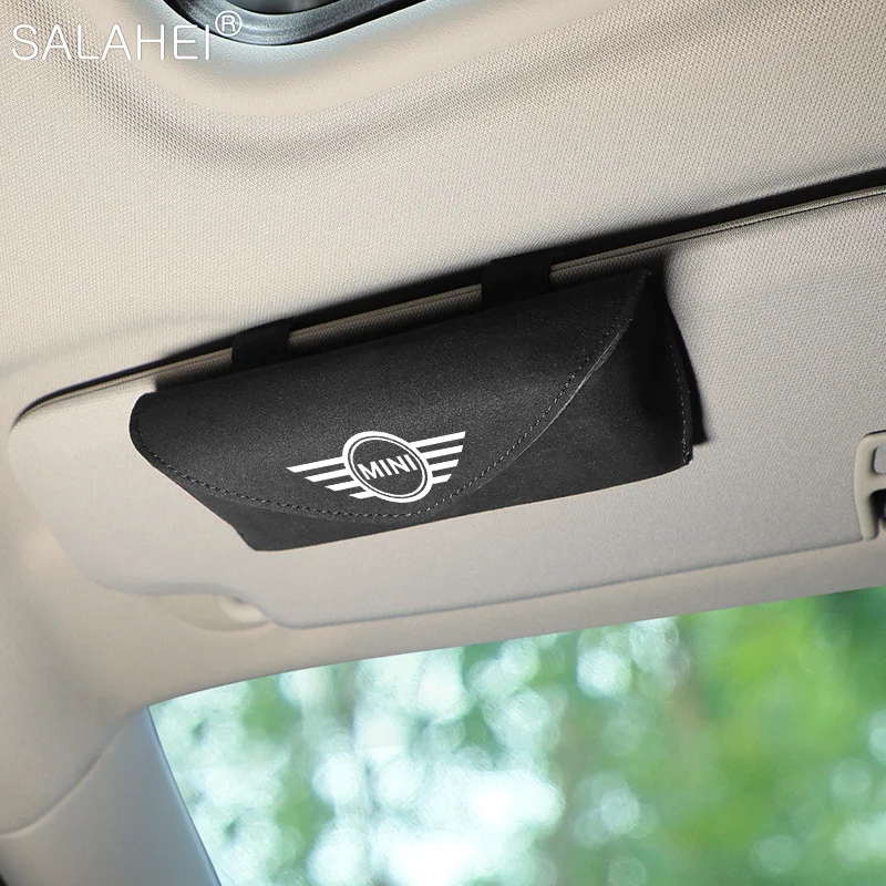 

Car Sun Visor Storage Sunglasses Case For BMW Mini Cooper Countryman Clubman Coupe E46 E90 E60 F10 E39 R55 R56 R60 F54 F55 R53