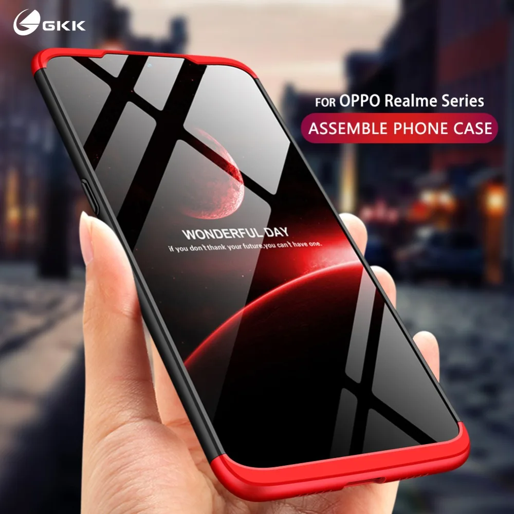 

GKK для Oppo realme 3 pro Чехол 3 в 1 Жесткий ПК удобный матовый 360 полная защита чехол для Realme 2 pro Coque