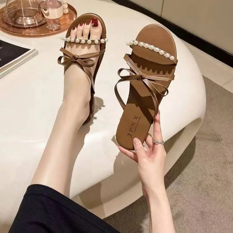 

2022 New Slippers for Women Fashion Open Toe Soft Flat Sandal Woman Summer Outdoor Beach Slides Female Anti-Slip Shoes Sandalias