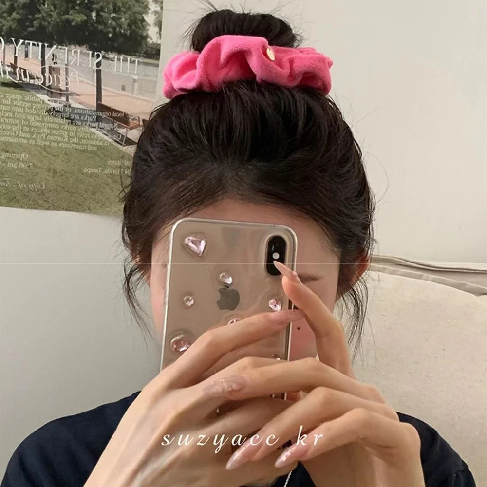 

Осенне-зимние головные уборы, полотенце, резинки ярких цветов, кольцо для волос в виде большого кишечника, плюшевая Вельветовая резинка для волос, эластичная теплая резинка для волос