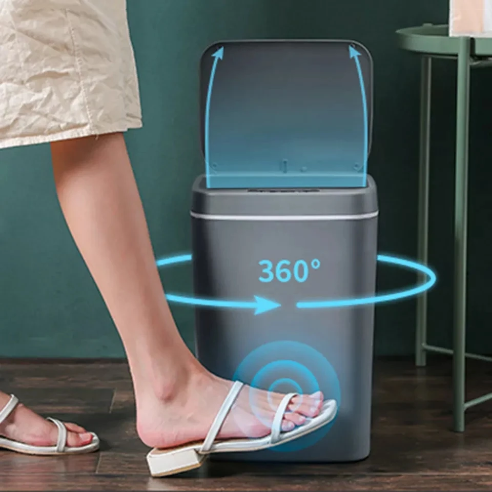 

16L 360° Smart Sensor Trash Can UV Disinfection Deodorant Waterproof Trash Can Kitchen Bathroom Garbage Bin Office Wastebasket