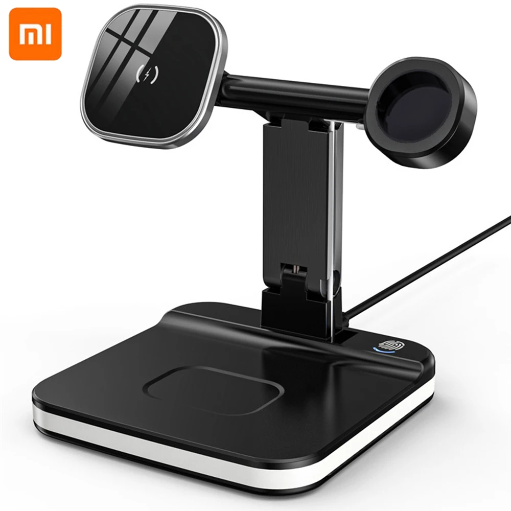 

Xiaomi Wireless Charger 3 in 1 15W Smart Charger Multi-functional Magsafe Wirelss Charger For Iphone Watch wireless Earphone