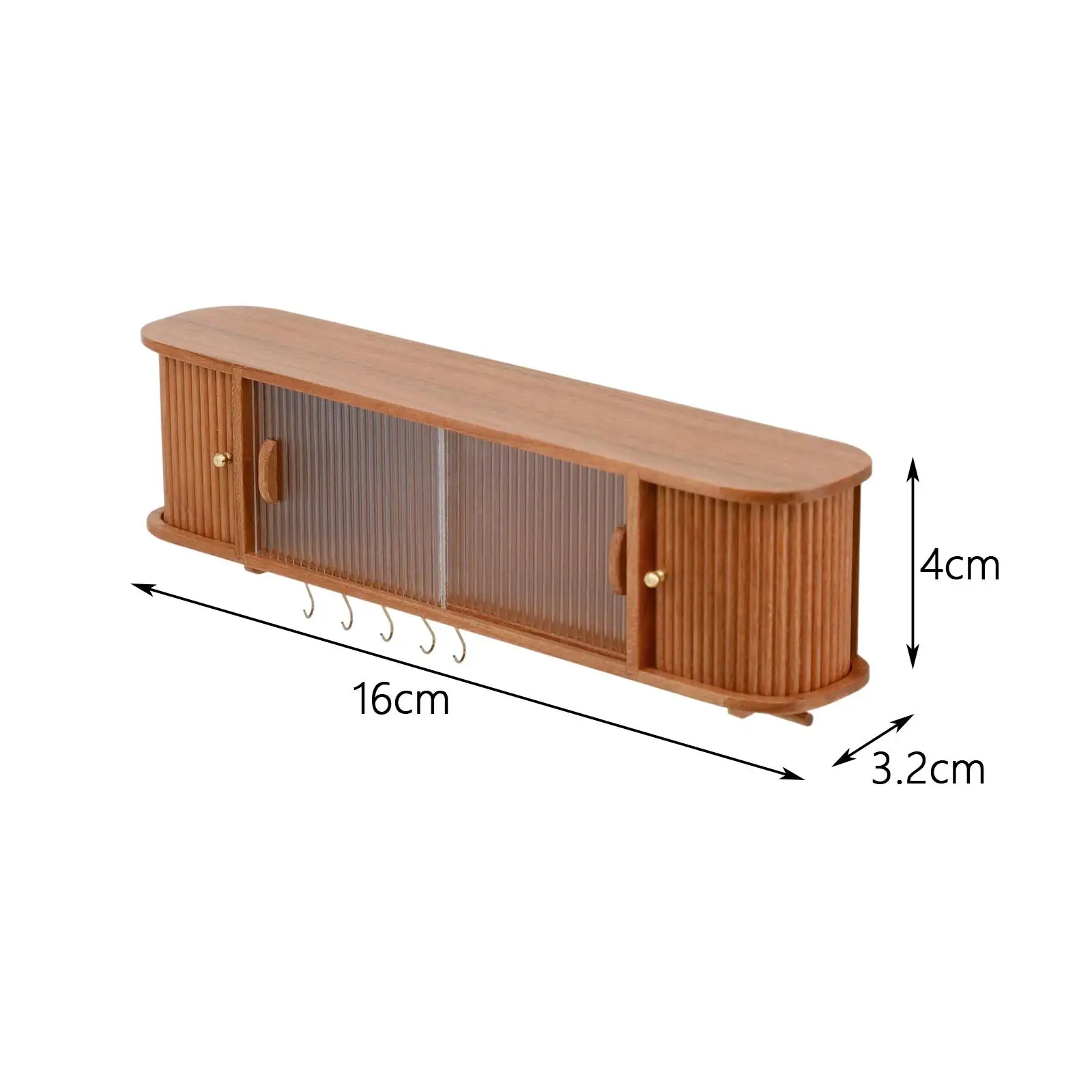 

Wood Dollhouse Wall Cabinet Birthday Gift Photography Props Ornaments Miniature 1:12 Scale Storage Cupboard for Study Bathroom