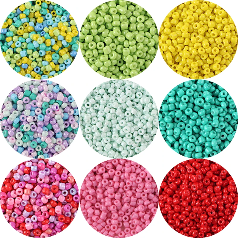200-1000pcs 2/3/4mm Glass Seed Beads Round Spacer Charm Loose Beads for Jewelry Making Supplies DIY Earring Necklace Accessorpes