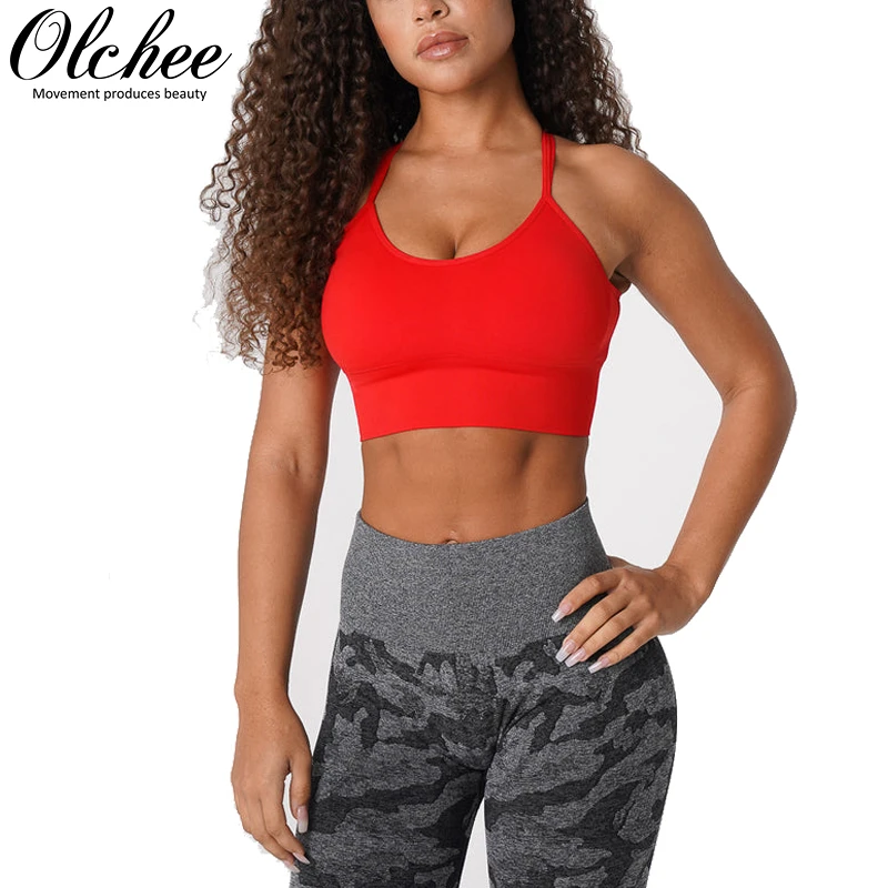 

OLCHEE Seamless Flourish Seamless Bra Spandex Top Woman Fitness Elastic Breathable Breast Enhancement Leisure Sports Underwear