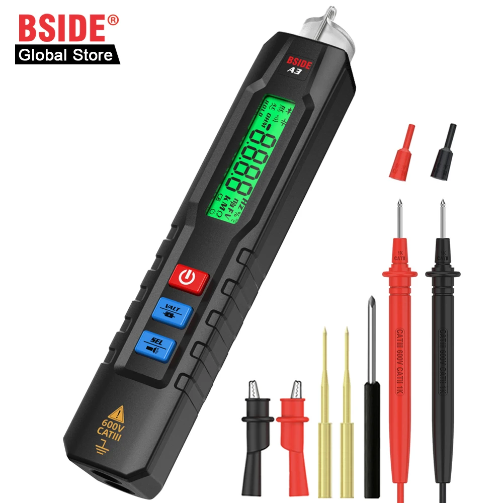 

BSIDE Smart Digital Multimeter Pen Type Automatic Voltage Tester DC AC Multi-meter Capacitance Ohm Voltmeter With LCD Display