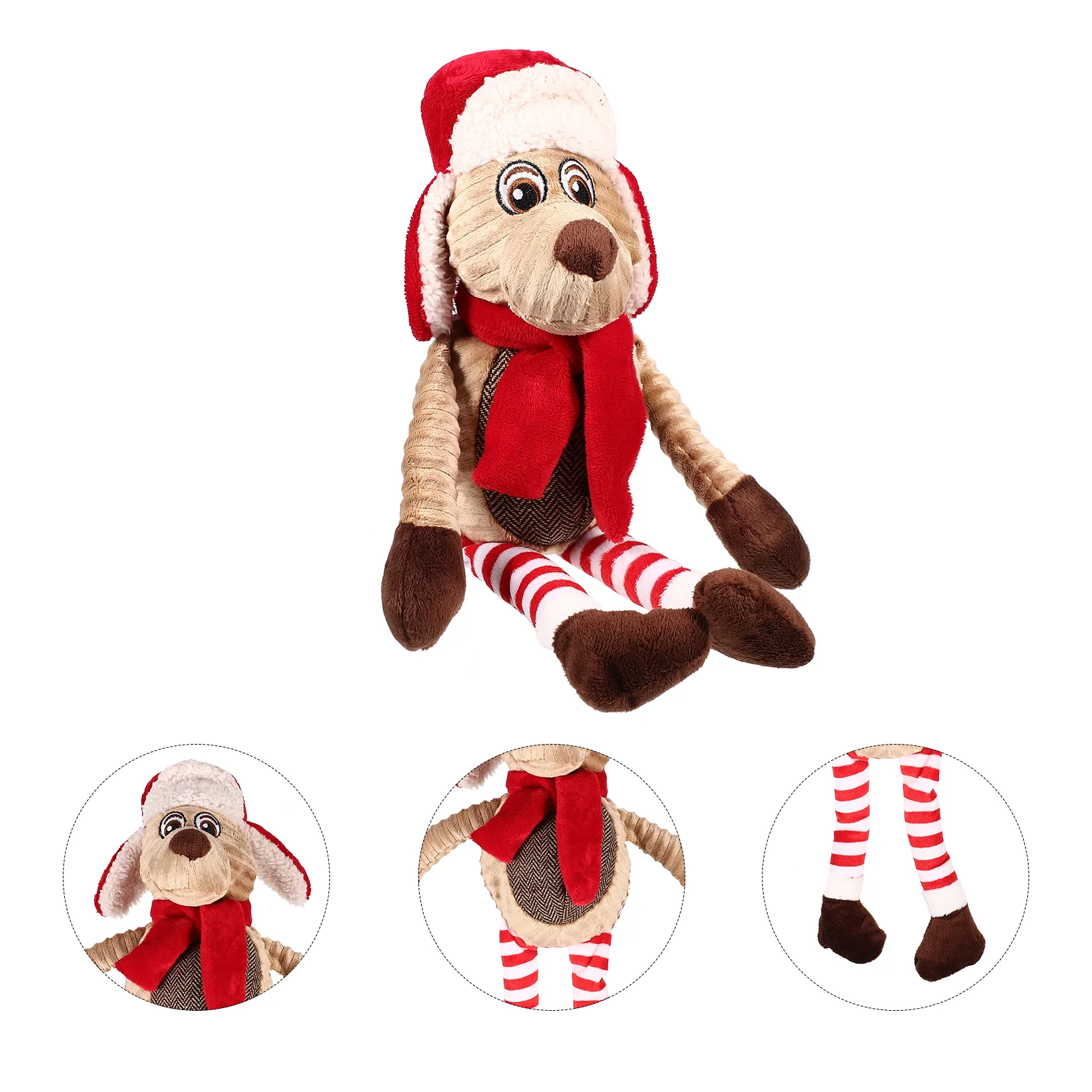 

Dog Christmas Toy Plush Interactive Toys Puppies Stress Reliever Relief Bite-resistant Cleaning