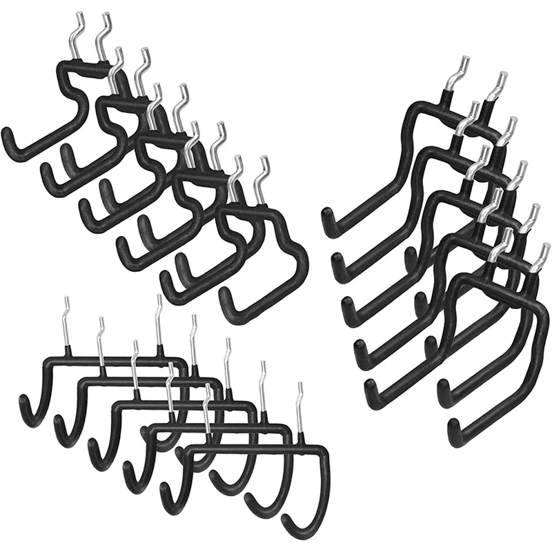 

15Pcs Pegboard Double Hooks Drill, Premium Metal Pegboard Accessories for Power Drill Holder Tool (3 Shapes)