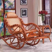 BarberRocking Chair With Cushions Rattan Wicker Outdoor Indoor Living Room Glider Recliner Modern Minimalist Furniture ZXF