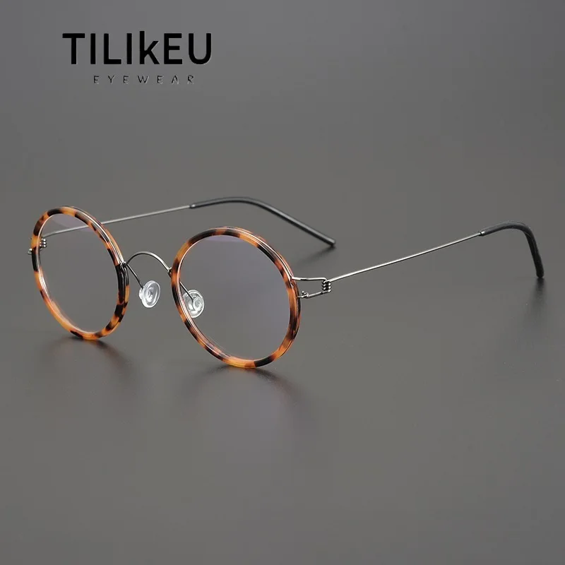 Дания безвинтовая круглая оправа для очков мужчин и женщин сверхлегкие очки в