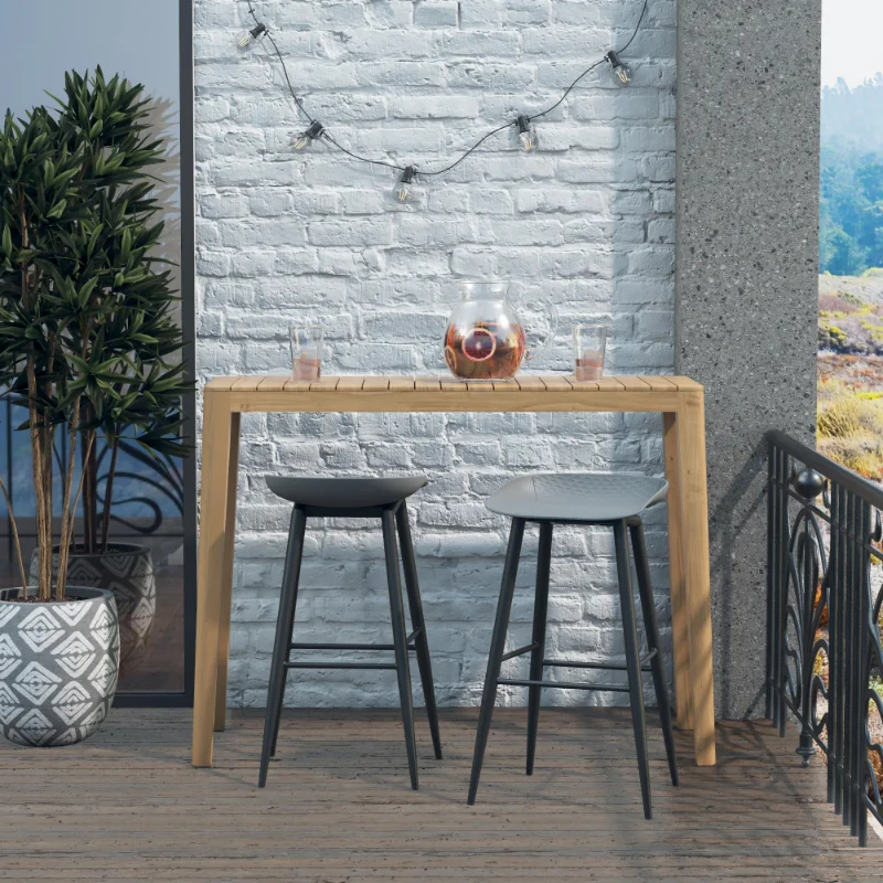 

Novogratz Poolside Collection, Riley Bar Stools, Indoor/Outdoor, 2-Pack, Charcoal