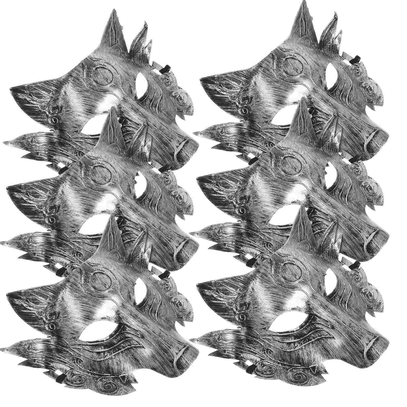 

6pcs Halloween Party Wolf Masks Half Costume Cosplay Supplies