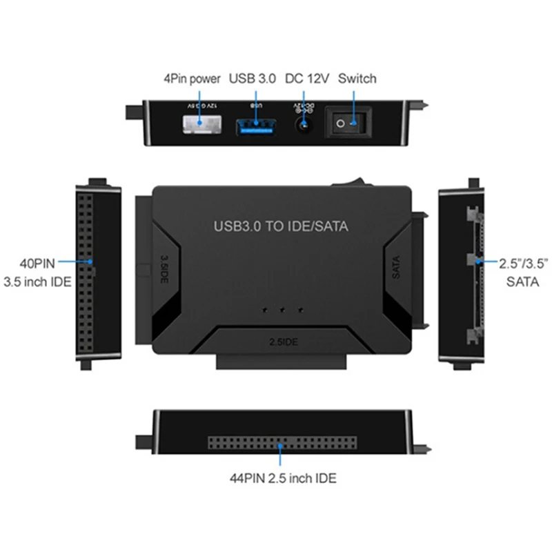 Cabo Usb 3.0 do Conversor do Adaptador da Movimentação do Disco Rígido a em Sata Ide para 3.5 Polegadas Hdd Ssd cd Dvd Rom Cd-rw Componentes do Computador