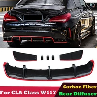 carbon fiber rear bumper diffuser lip for mercedes cla class w117 c117 cla180 cla200 cla250 cla45 amg package 2013 2018