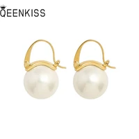 qeenkiss eg8272 fine jewelry wholesale fashion womangirl party birthday wedding gift pearl titanium stainless steel dropearrings
