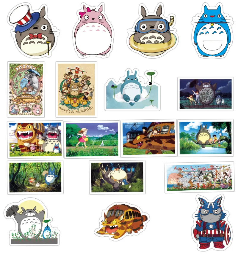 10/30/50 шт. аниме стикеры Totoro s Kawaii ghilii Hayao Miyazaki Spirited Away Принцесса Мононоке Кики