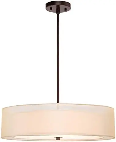 

Светильник двойная лампа, 20-дюймовый потолочный светильник из матового никеля с полуутопленным креплением для кухни