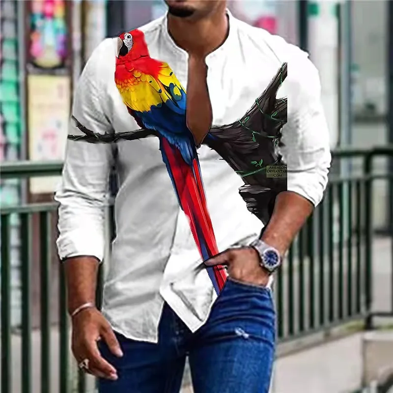 New Spring Summer Men Linen Shirt Color Ink Tops Casual Streetwear Turn-down Collar Button Long Sleeve Pullover Shirt Blouse