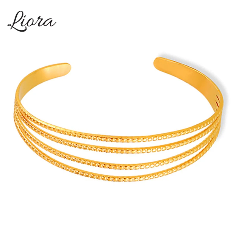 Liora браслеты из нержавеющей стали 316L для женщин модные браслеты-манжеты золотого
