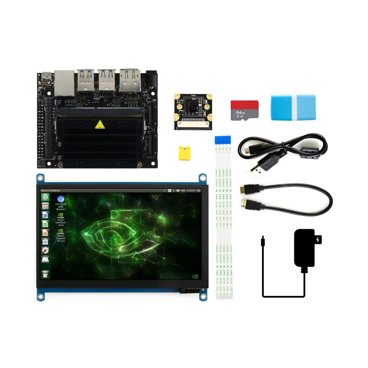 

Набор разработчиков для Jetson Nano 4 Гб, плата искусственного интеллекта B01 + 7-дюймовый сенсорный экран IMX219, камера «сделай сам», США